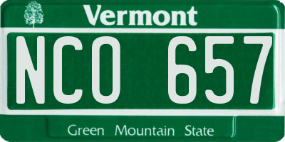 VT license plate NCO657