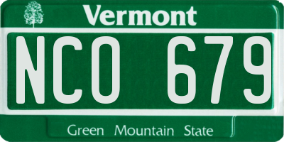 VT license plate NCO679