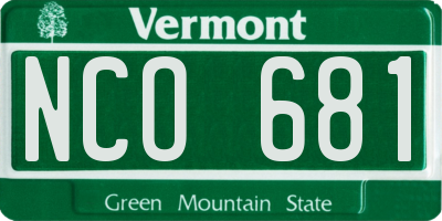 VT license plate NCO681