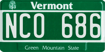 VT license plate NCO686