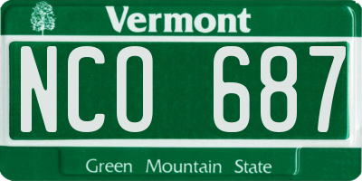 VT license plate NCO687