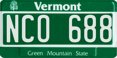 VT license plate NCO688