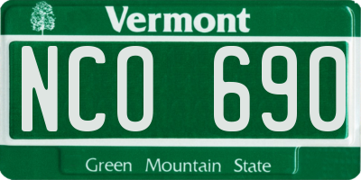 VT license plate NCO690
