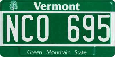 VT license plate NCO695