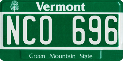 VT license plate NCO696