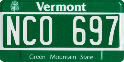VT license plate NCO697