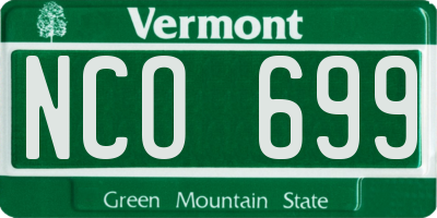 VT license plate NCO699
