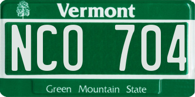 VT license plate NCO704