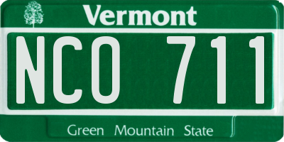 VT license plate NCO711