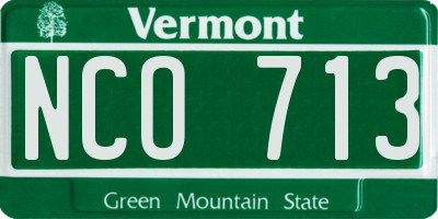 VT license plate NCO713