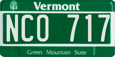 VT license plate NCO717