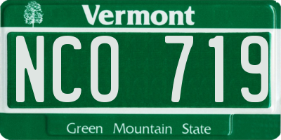 VT license plate NCO719