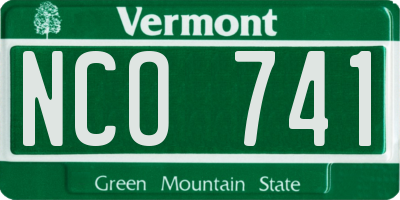 VT license plate NCO741