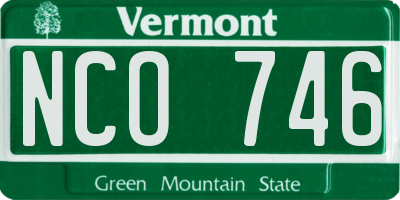 VT license plate NCO746