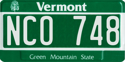VT license plate NCO748