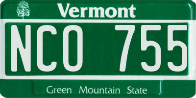 VT license plate NCO755