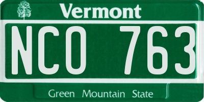 VT license plate NCO763