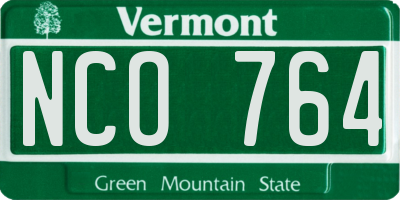 VT license plate NCO764