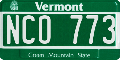 VT license plate NCO773