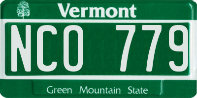 VT license plate NCO779
