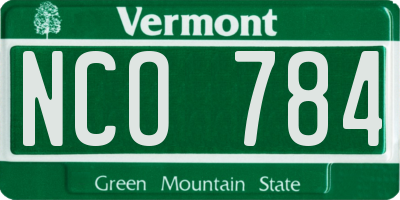 VT license plate NCO784