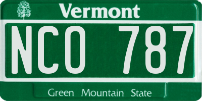 VT license plate NCO787