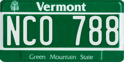 VT license plate NCO788