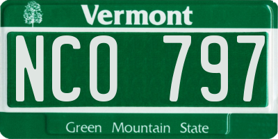 VT license plate NCO797
