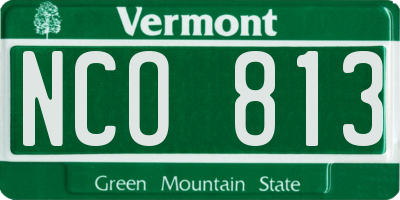 VT license plate NCO813