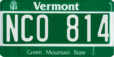 VT license plate NCO814