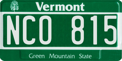 VT license plate NCO815