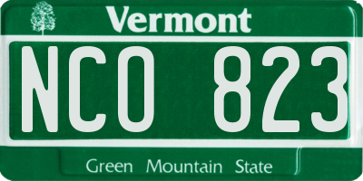 VT license plate NCO823