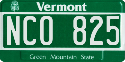 VT license plate NCO825