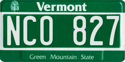 VT license plate NCO827