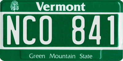 VT license plate NCO841