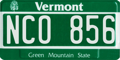 VT license plate NCO856