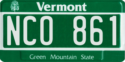 VT license plate NCO861