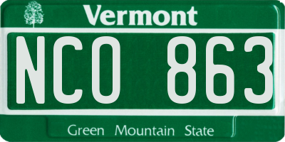 VT license plate NCO863