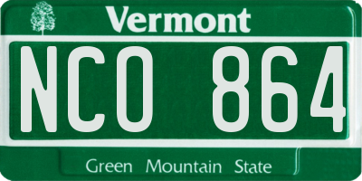 VT license plate NCO864