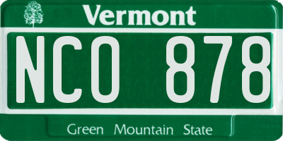 VT license plate NCO878