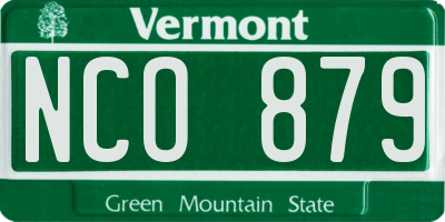 VT license plate NCO879