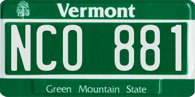 VT license plate NCO881