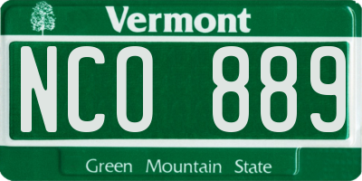 VT license plate NCO889