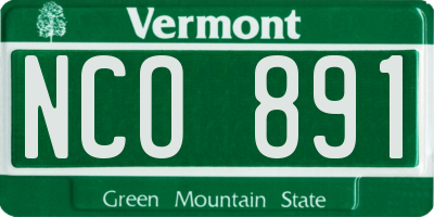 VT license plate NCO891