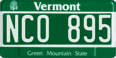 VT license plate NCO895
