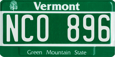 VT license plate NCO896