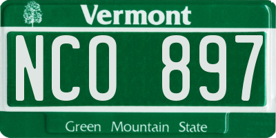 VT license plate NCO897