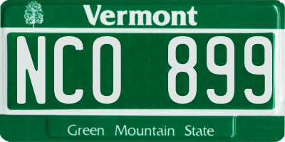 VT license plate NCO899