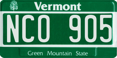 VT license plate NCO905