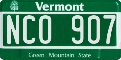 VT license plate NCO907